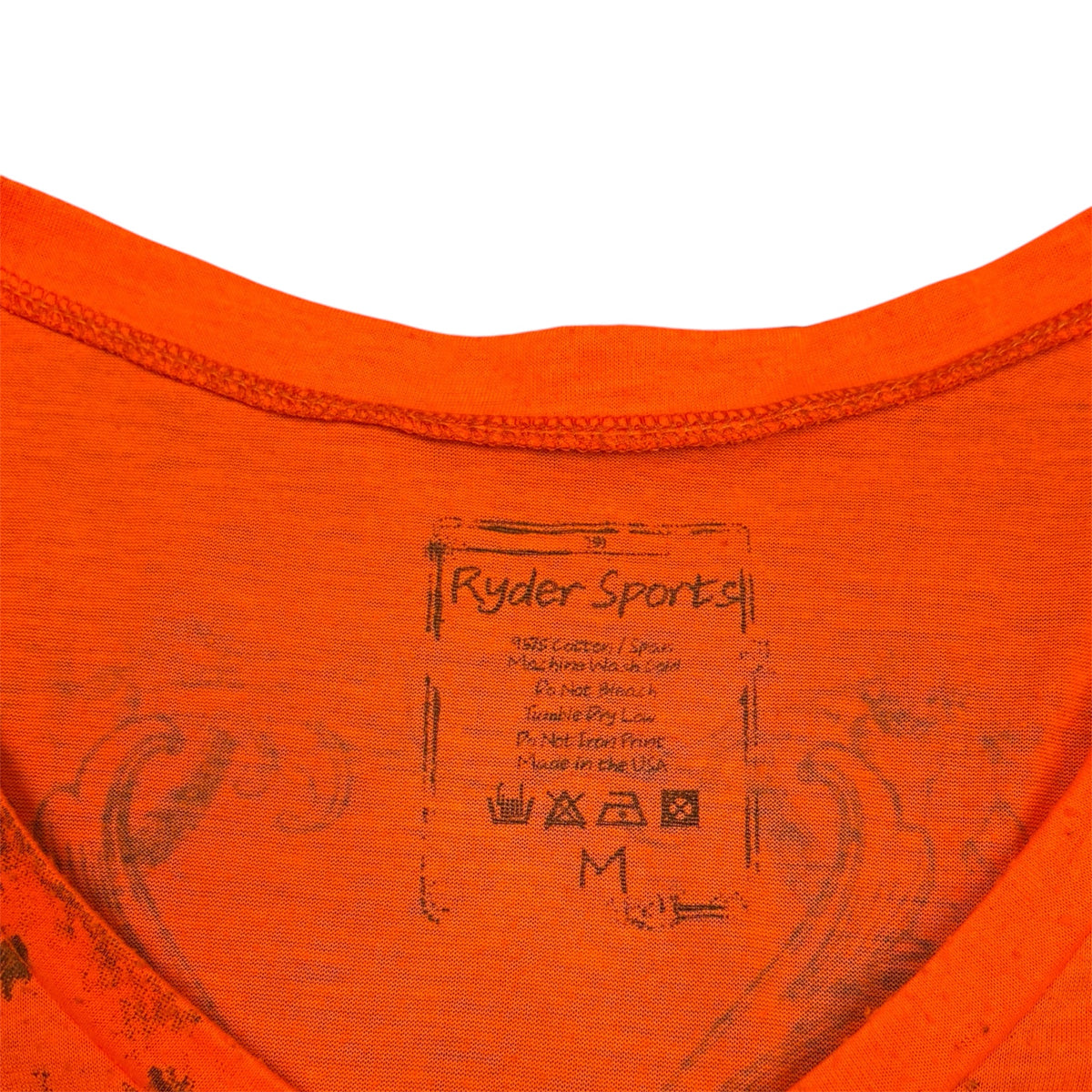 Sturgis South Dakota Orange V-Neck Rhinestone Graphic Tee (M)